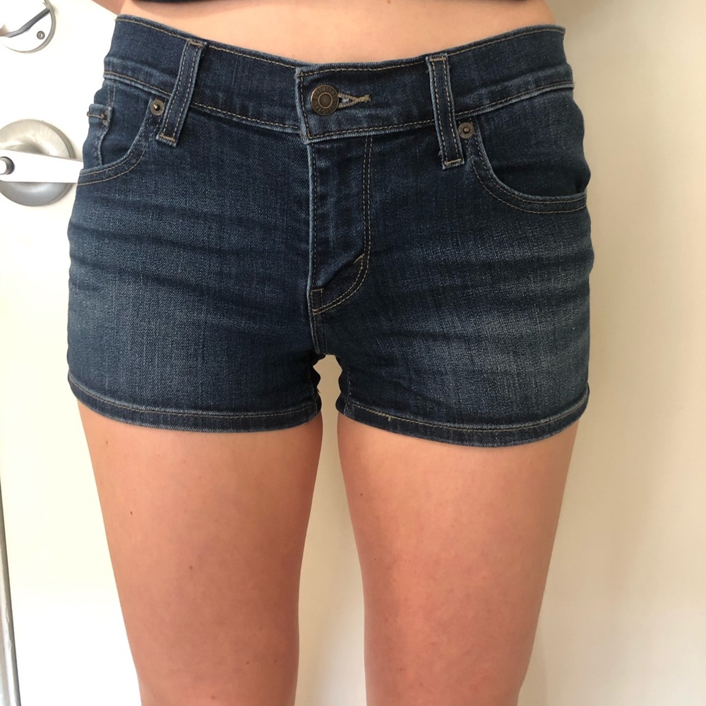 Dark Blue Levi Jean Shorts